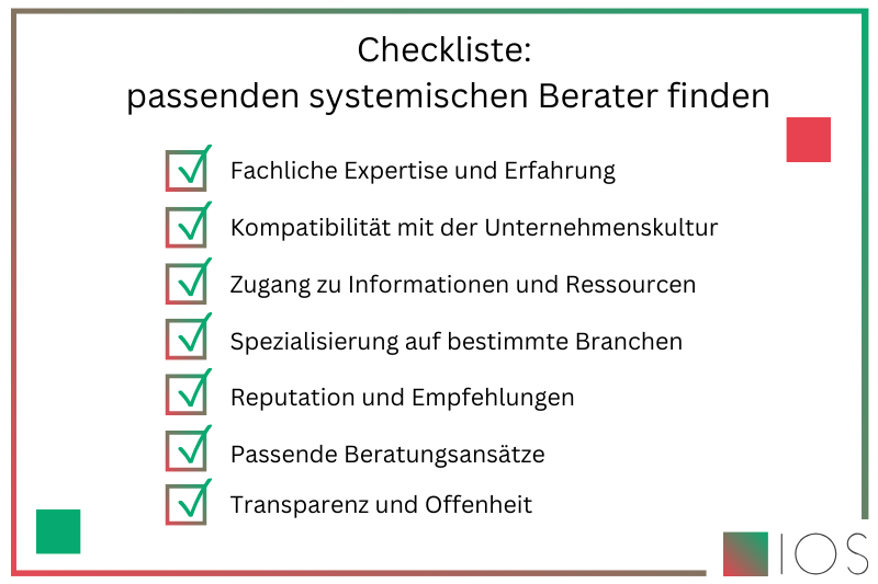 Checkliste Auswahl Systemischer Berater
