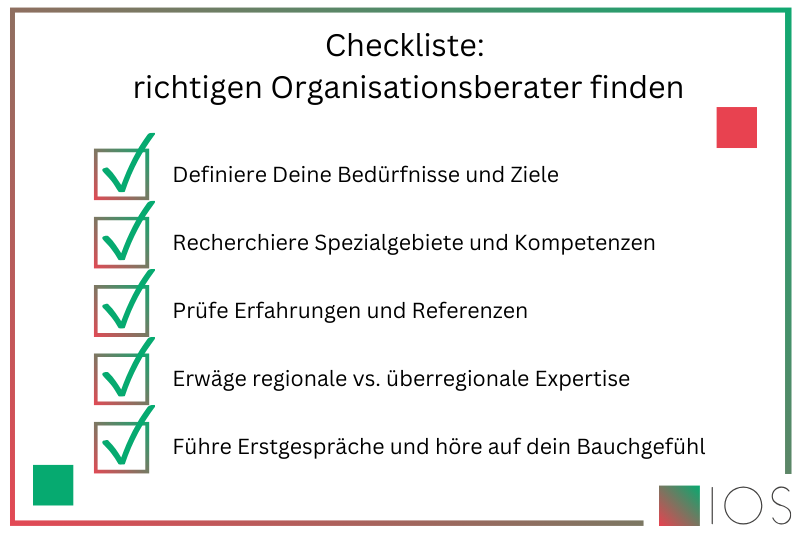 Grafik Checkliste passenden Organisationsberater